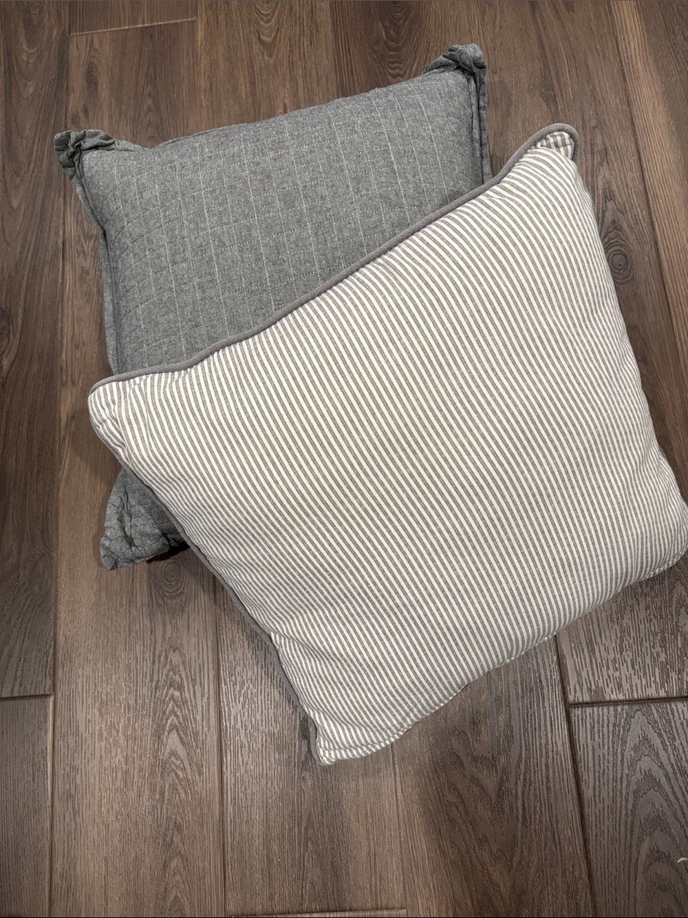Decorative Gray Floral Toss Pillow Set